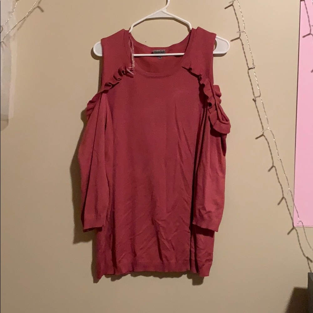 Open shoulder sweater